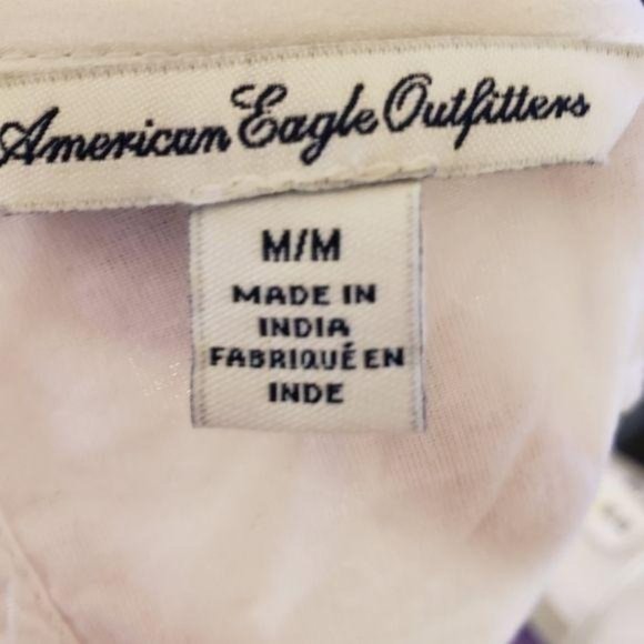 American eagle outfitters white swiss dot eyelet lace long sleeve top sz medium - Picture 6 of 7